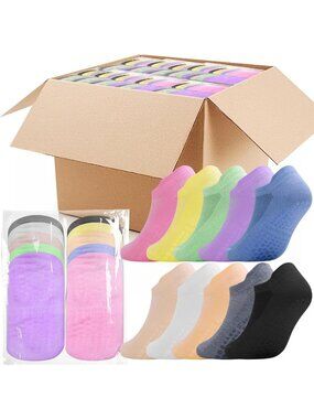 Non-Slip Yoga Socks for Women - 200 Pairs Ballet Pilates Grip Dance Socks